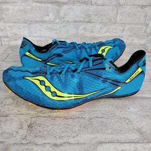 Saucony Men's Ballista Track Spike Racing Running Shoes Blue Citron Size 12